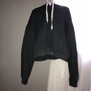 Grey cropped forever 21 hoodie